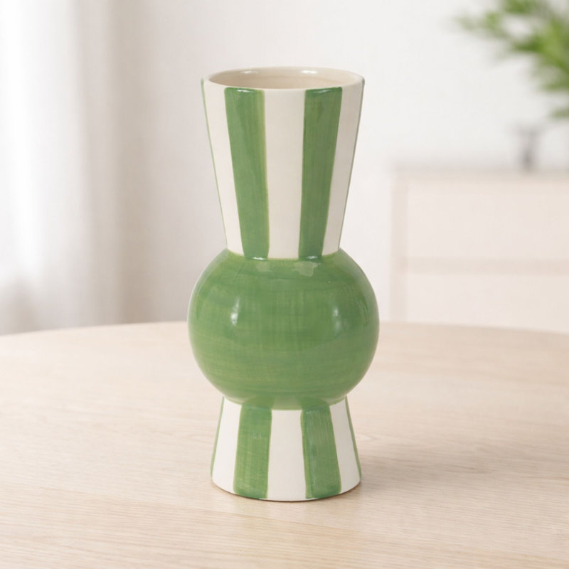 Vase effilé rayé H 8 po