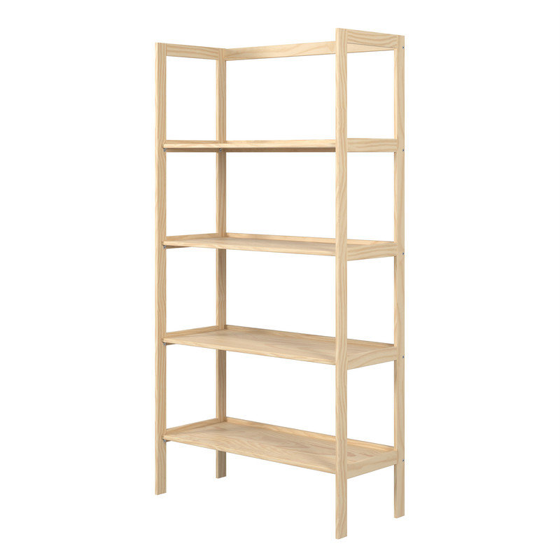 Tablette en bois massif Jela, H 63 po x l 32,6 po x P 14 po