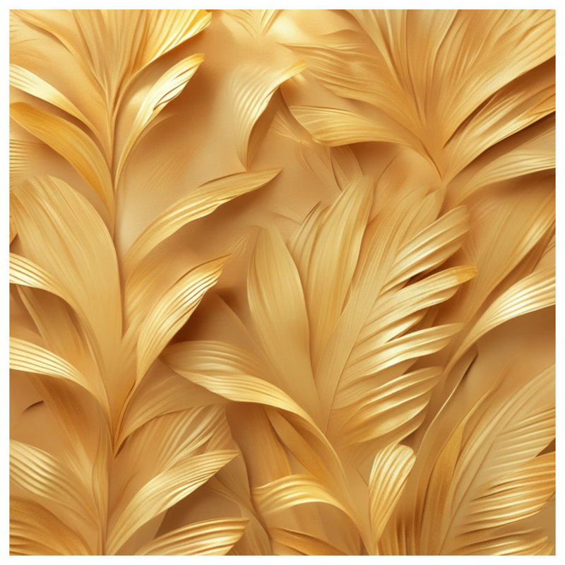 Textured Leaf Pattern Comforter, Queen, Medium Gold