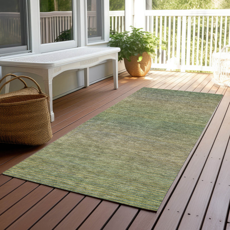Machine Washable Indoor/Outdoor Christain ACN1294 Fern Rug, Runner 2'3" x 7'6"