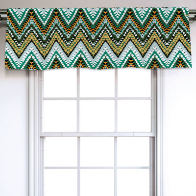 Sateen Chevron Ruffled Window Valance