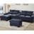 132" U Shape Sectional Sofa Cloud Couch With Removable Ottomans，USB & TYPE-C& Wireless charging-1385686491