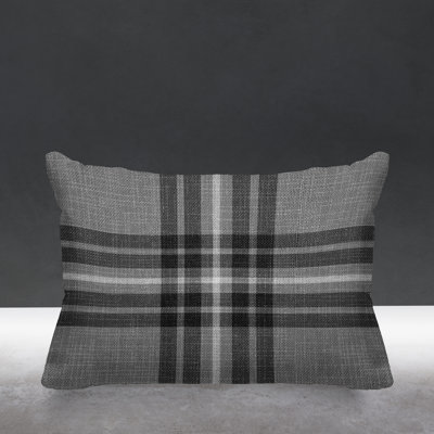 Plaid Outdoor Reversible Throw Pillow