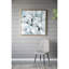 «Elmbridge Large 39,5" X Modern Flower, peinture à l'huile, art décoratif à cadre carré doré, abstrait bleu et gris, tendue sur du bois, art mural sur toile 40%