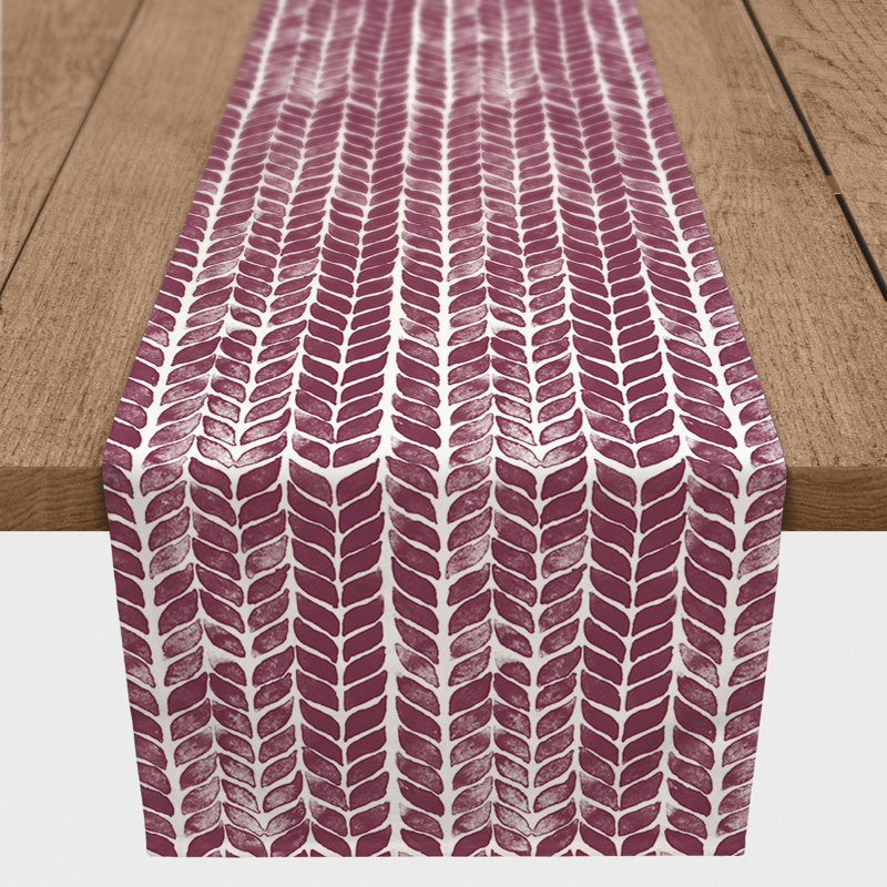 Chemin de table rectangulaire en polyester Cenya, Mauve, 90 po x 16 po