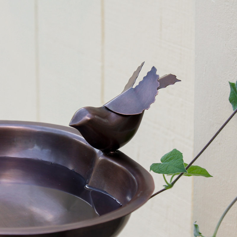 Heart Shaped Birdbath with Wall Mount Bracket