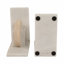 Geometric 6" Travertine & Marble Bookends Set