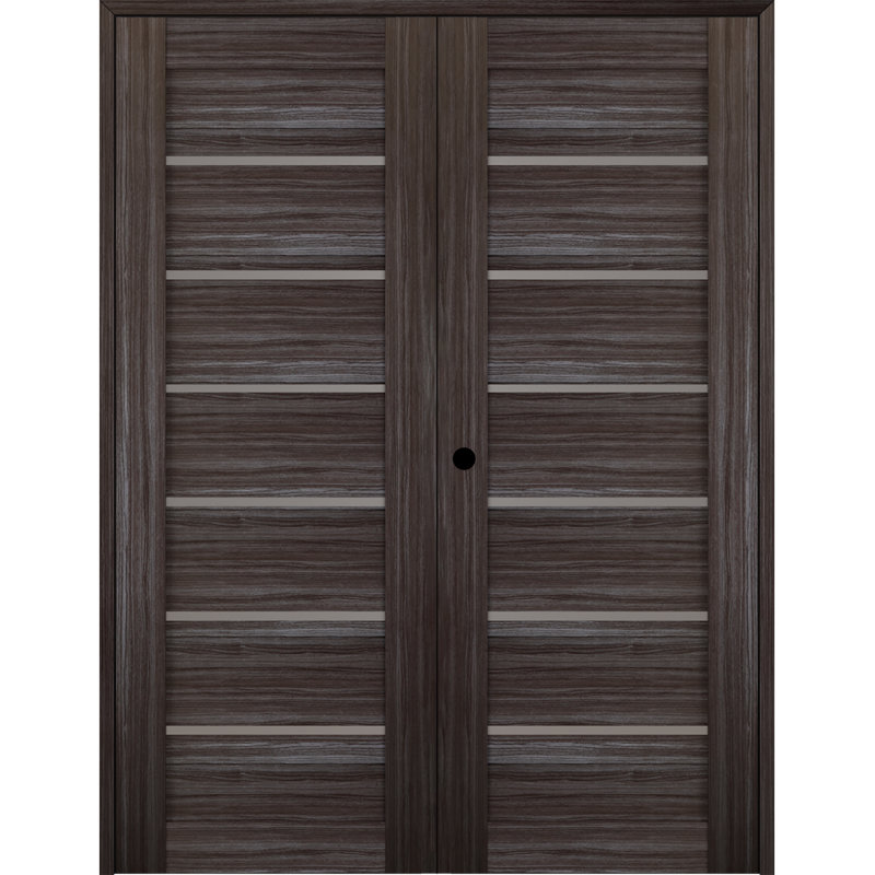 Porte française Alba, Chêne gris, 35,5 po x 79,37 po, À droite