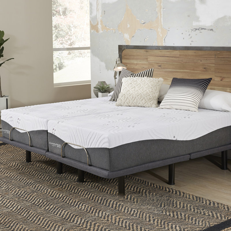 Comforpedic Loft from Beautyrest Firm Gel Memory Foam Mattress and Adjustable Base, 14", Split King