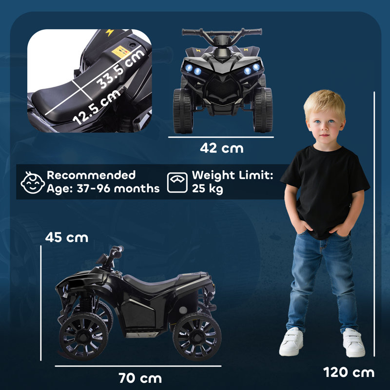 Zoomie Kids Battery Powered Ride On, Black