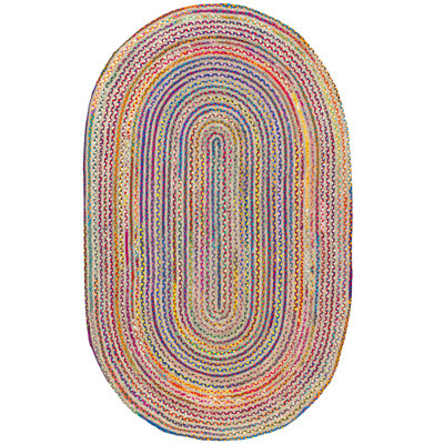 Lovetto Bohemian Handmade Braided Red Rug