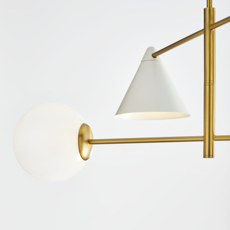 Cosmo 4 - Light Chandelier, White/Black, 16.12" H x 36" W x 36" D