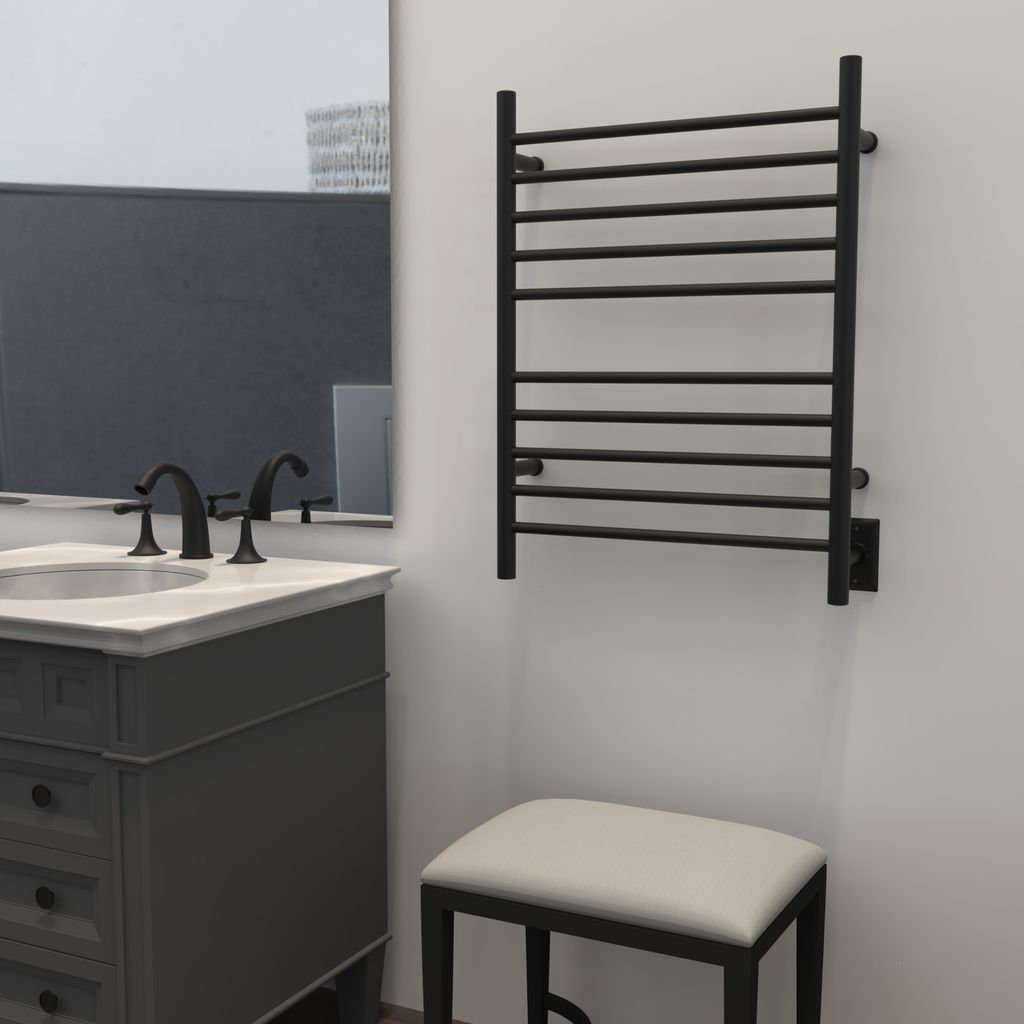 Wall Mount Electric Towel Warmer, Matte Black