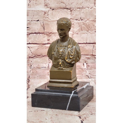 Sculpture en bronze buste de Julius Caesar