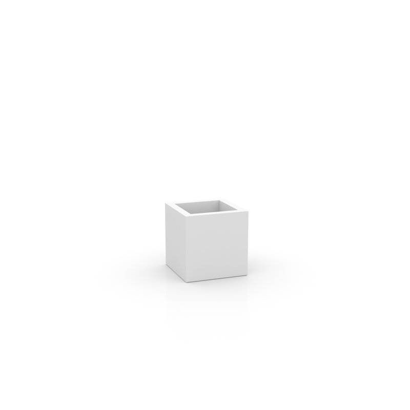 Cube - Resin Pot Planter - Basic, 11.75" H x 11.75" W x 11.75" D, White