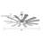 Large 12 Blades Ceiling Fan With Light, Modern Ceiling Fan For Indoor And Outdoor Use, Reversible Dc Motor, Dual Finish Blades In Silver & Walnut, Ceiling Fan With Remote-2143210145