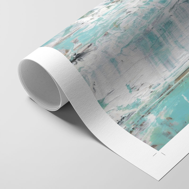 «Abstract Turquoise Forest I», impression sur toile seulement - non encadrée, H 18 po x l 12 po