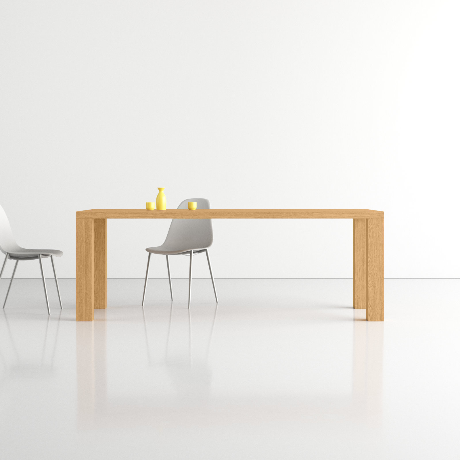 Carson 63" Dining Table, Oak, 30" H x 63" L x 35.5" W