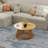 Solid Wood Base Single Coffee Table Round Coffee Table Modern Tea Table For Living Room-295693879