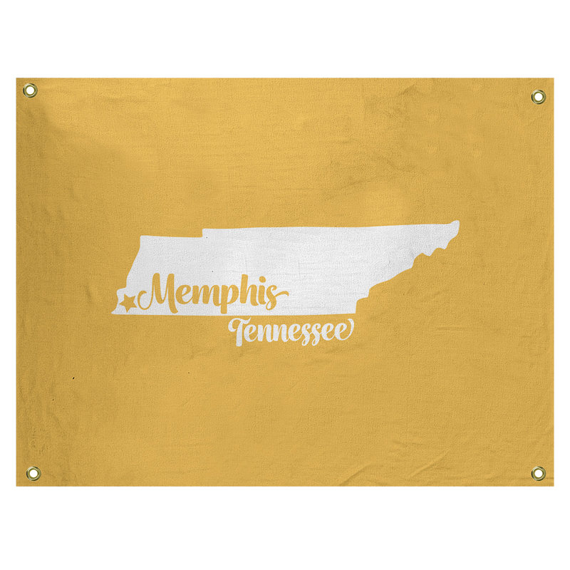 Tapisserie murale tennessee memphis, H 50 po x l 59 po, Jaune