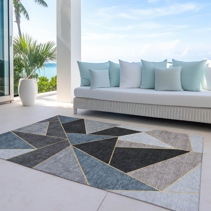 Tapis intérieur / extérieur Loreen avec envers antidérapant, Rectangulaire 8 pi x 10 pi