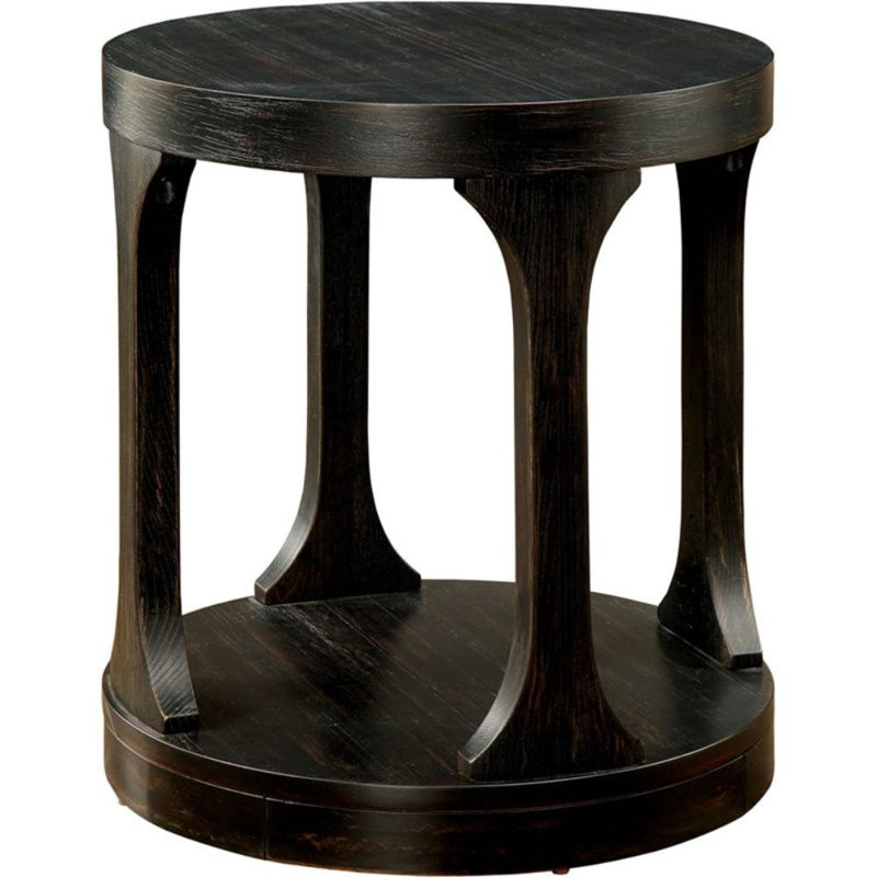 22.5" W Transitional End Table, Antique Black
