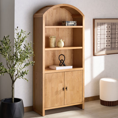 Elladora Ribbed Wood Bookcase