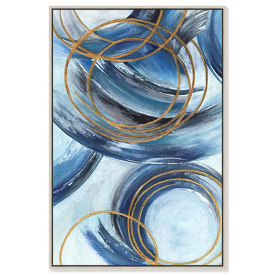 Golden Riviera, peintures sur toile bleues par Art Remedy
