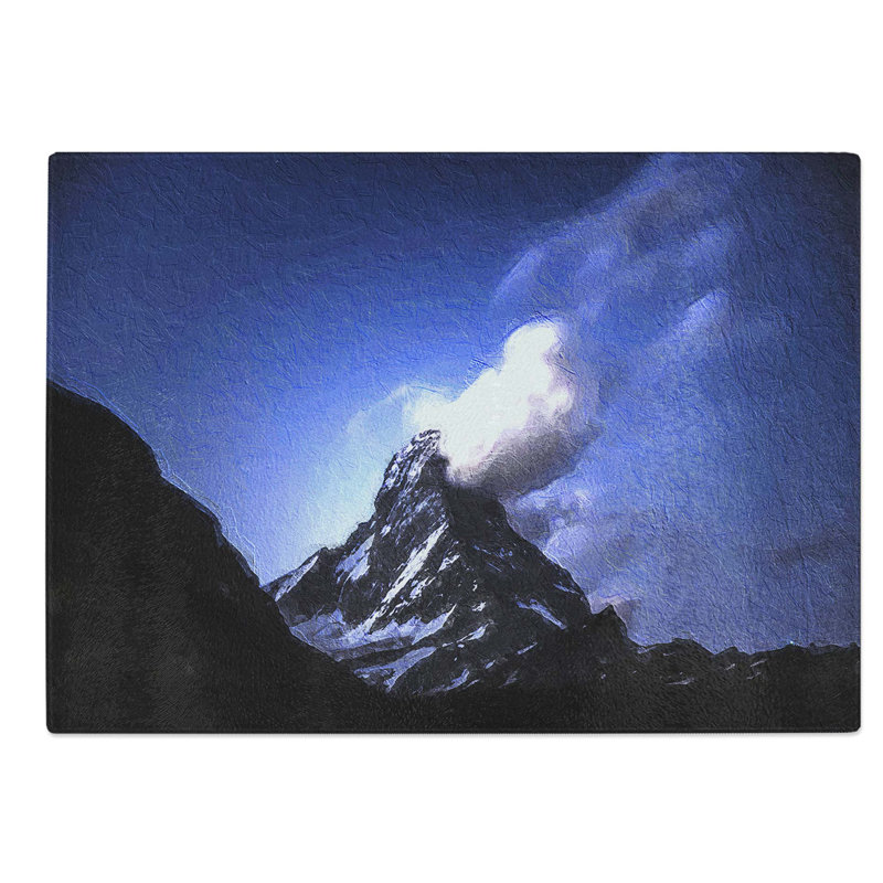 Glass Matterhorn Mountain in Switzerland Chopping Board, 39 cm W x 28.5 cm L
