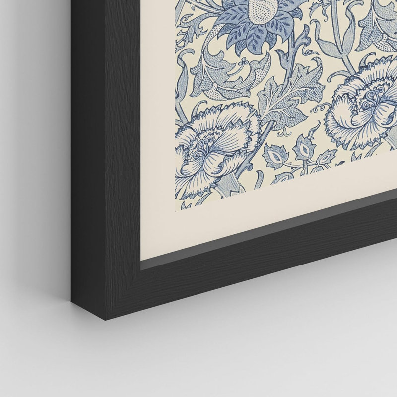 William Morris, motifs floraux, nature sauvage, art moderne bohémien, H 16 po x l 12 po, Noir