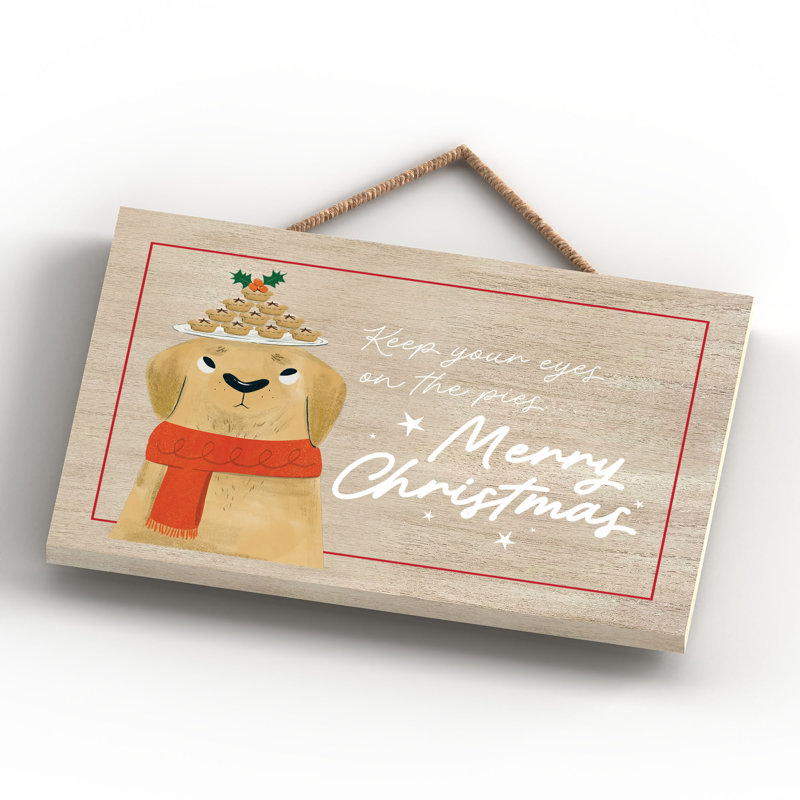 Merry Christmas Santa Paws Wooden Plaque Vivid Squid Wholesale Wall Decor