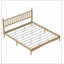 Lit plateforme en bois King Size avec tête de lit en forme de gourde, style rétro avec sommier à lattes en bois