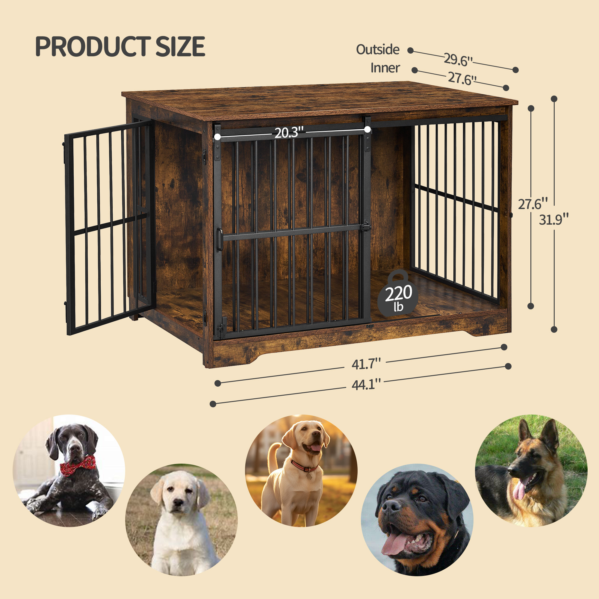 Tucker Murphy Pet™ XL Large Dog Crate Furniture, Indoor Dog Kennel ...