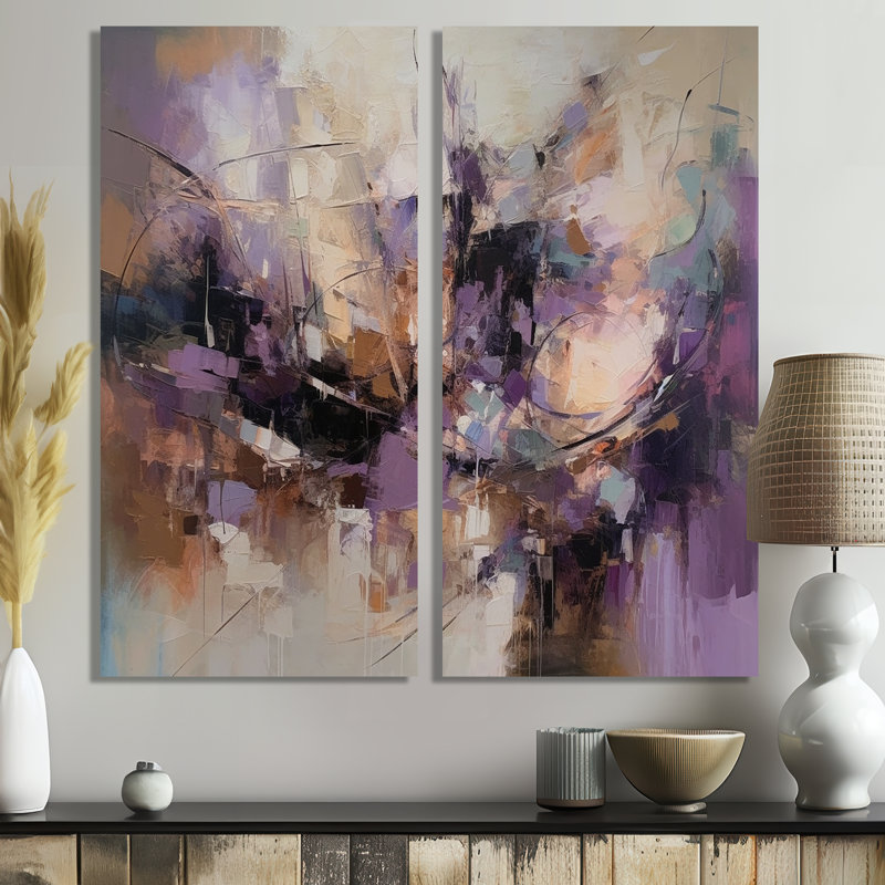 «Mauve Minimalims Enchantment» - art mural mauve, H 20 po x l 24 po, Toile tendue, Ne s’applique pas