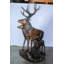 Sculpture de famille de cerfs en bronze grandeur nature pour exposition extérieure 48 po x 50 po x H 81 po