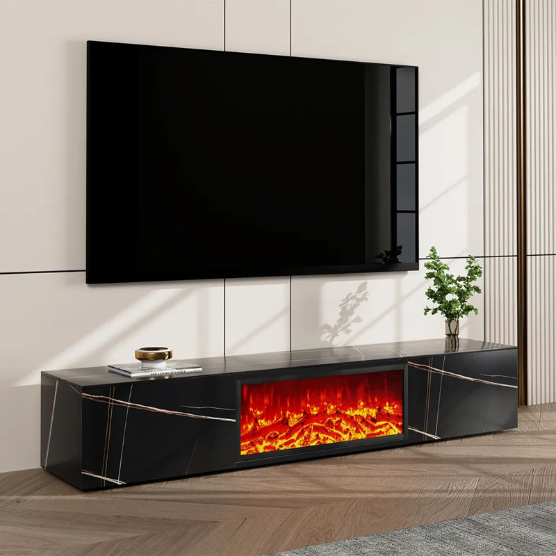Meuble télé avec lumière DEL, H 13,78 po x L 78,74 po x l 15,75 po