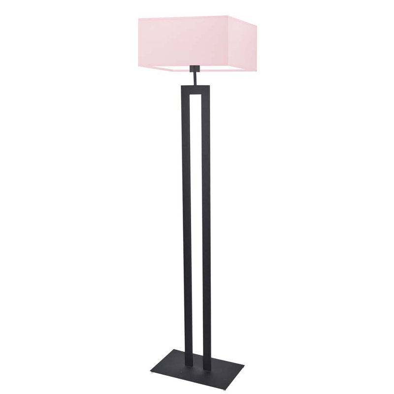 Arsh 161cm Traditional Floor Lamp, Black, Light Pink