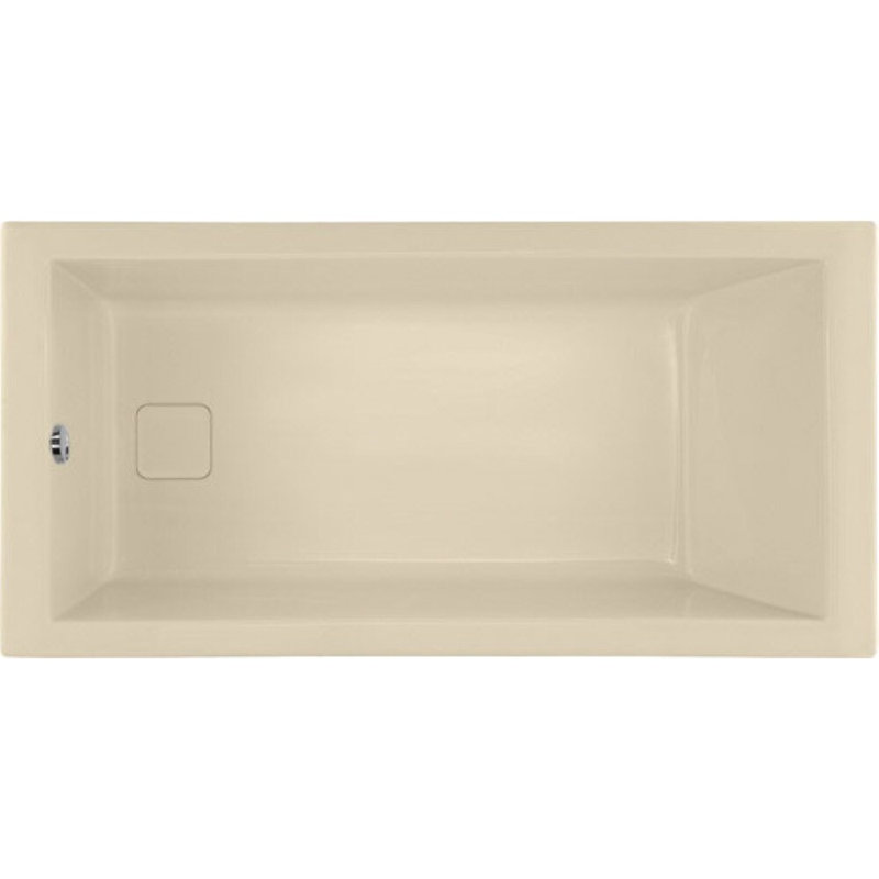 Marlie 60'' x 30'' Soaking Acrylic Bathtub, Bone, Satin Chrome