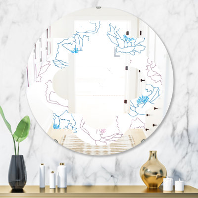 Miroir mural quatre coquelicots