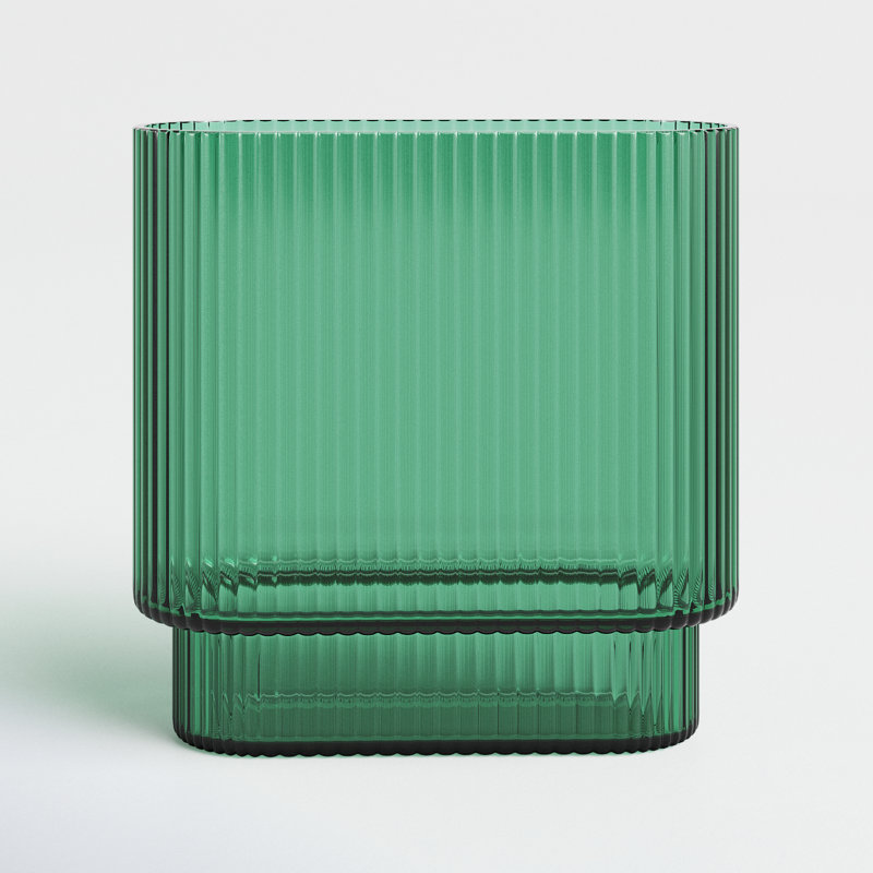 Emerald Green Art Deco Glass Table Vase