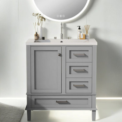 Nouri 30'' Free Standing Single Bathroom Vanity with Top