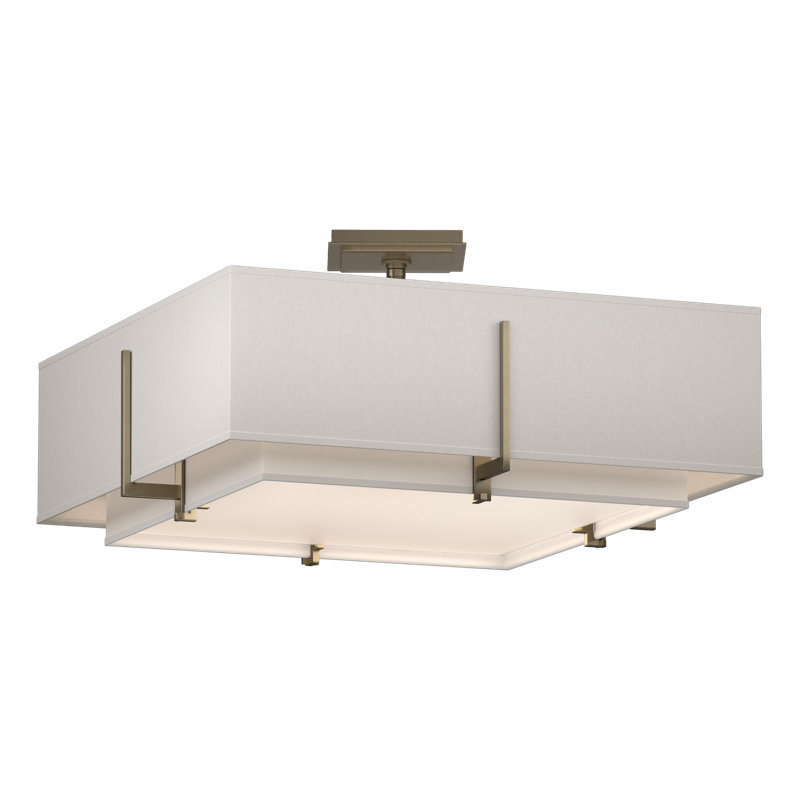 Exos 4 - Light 20.6" Semi Flush Mount, Natural Anna, Soft Gold