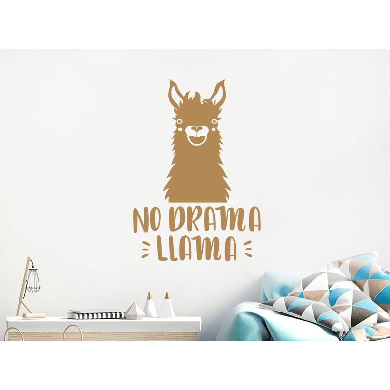 Décalcomanie murale de chambre de bébé llama, Brun pâle