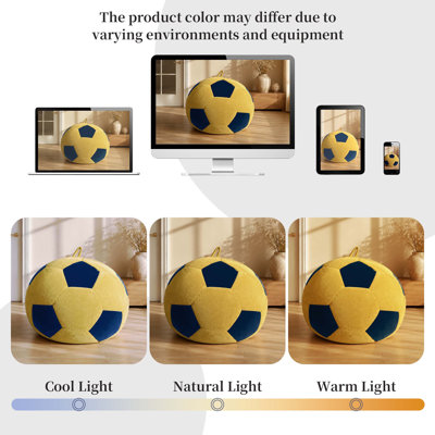 Petit pouf en forme de ballon de soccer, coutures multicolores, grand pouf confortable et relaxant pour la chambre, le salon, le coin lecture, siège de détente intérieur pour adultes et adolescents.