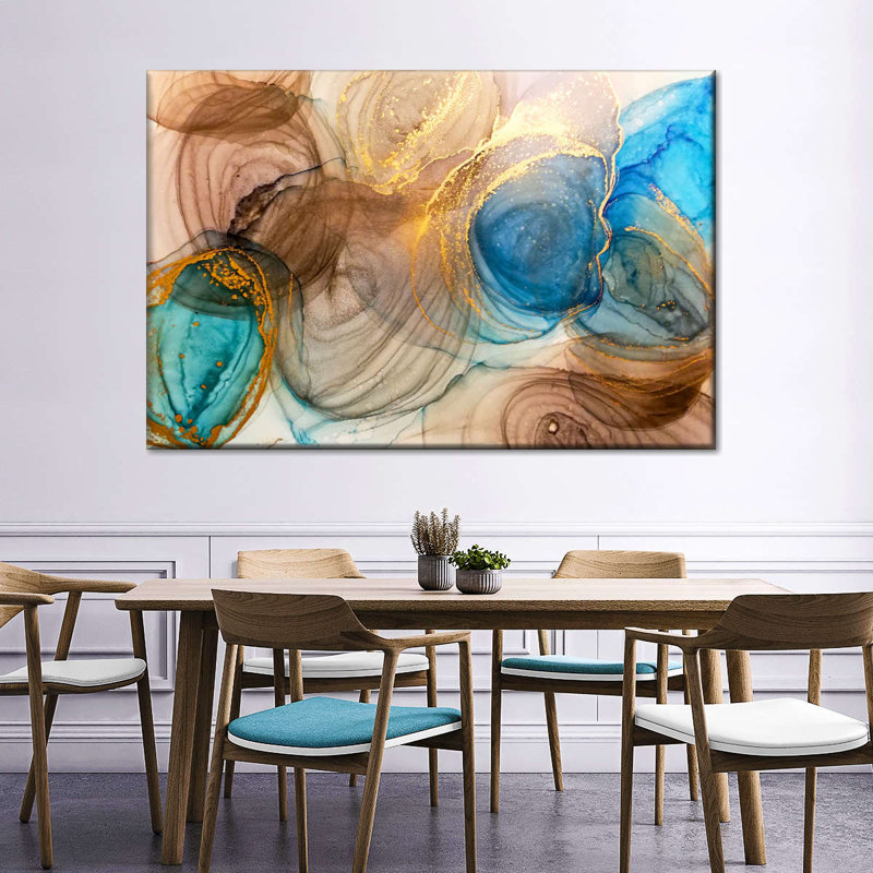 Gilded Swirls On Canvas Print, 34" H x 51" W x 1.25" D