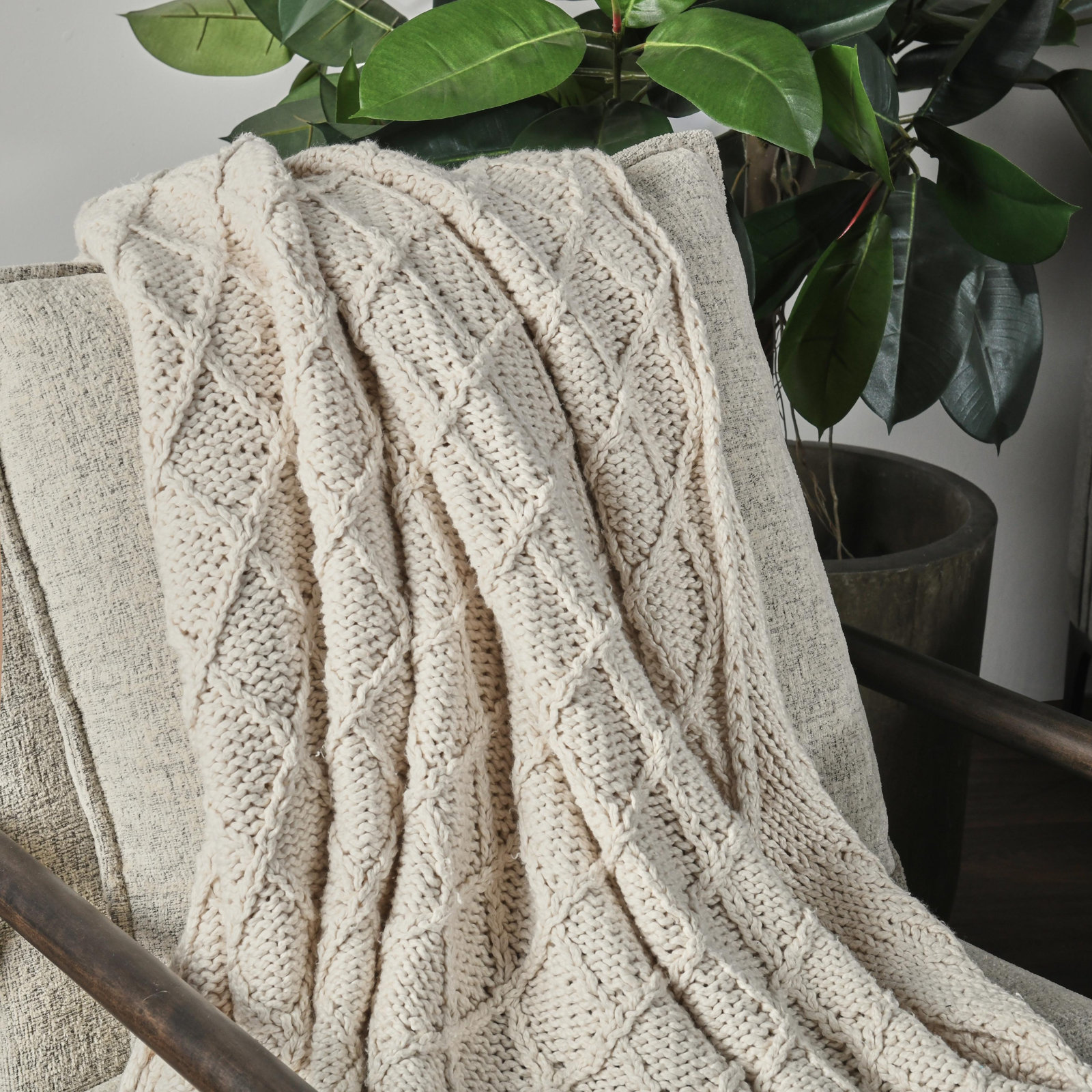 Jamal Cotton Knit Throw Blanket