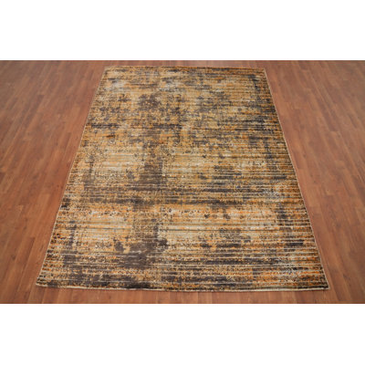 Distressed Look Abstract Oriental Area Rug 6x8