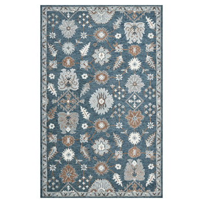 Lewis Classic Floral Hand-Hooked Khaki Area Rug, 2' X 3'