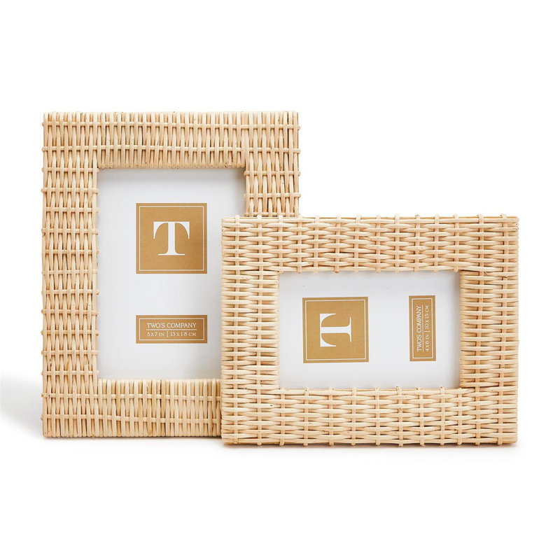 Criss Cross Weave Set Of 2 Photo Frame