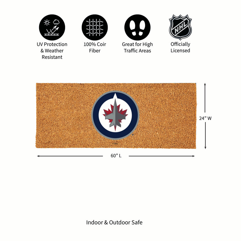 Winnipeg Jets Extra Large Full Colour Coir Mat, 60"x24"